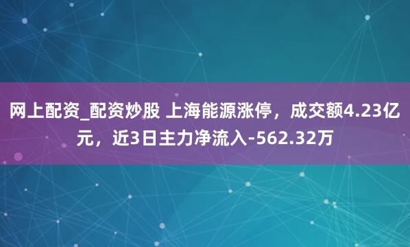 网上配资_配资炒股 上海能源涨停，成交额4.23亿元，近3日主力净流入-562.32万